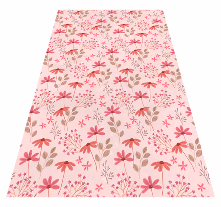 Alfombra vinílica rosa flores pequeñas - TenVinilo