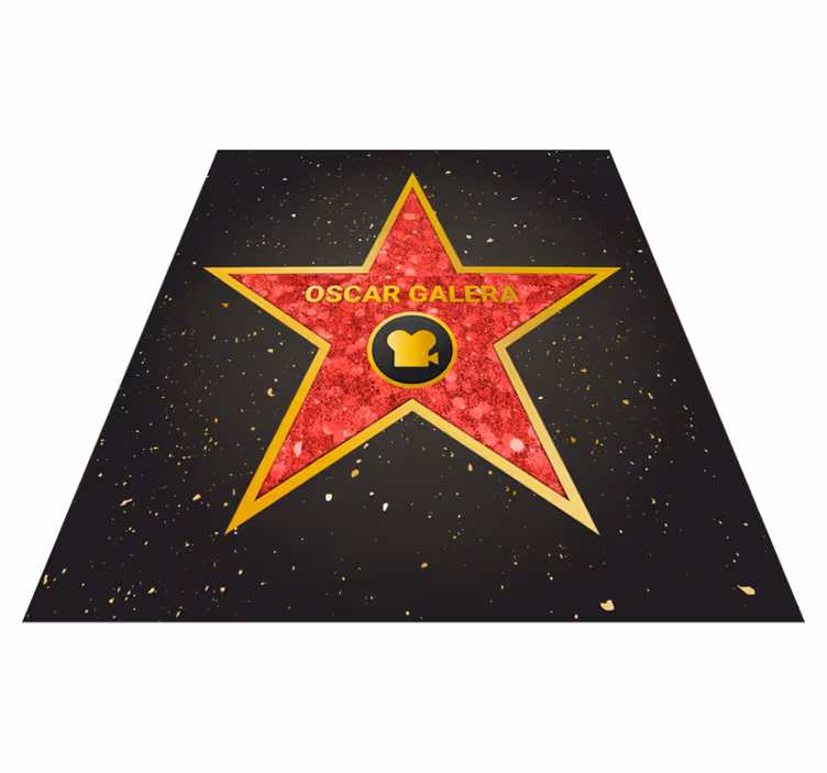 Alfombra vinílica infantil Estrella Hollywood personalizable - TenVinilo