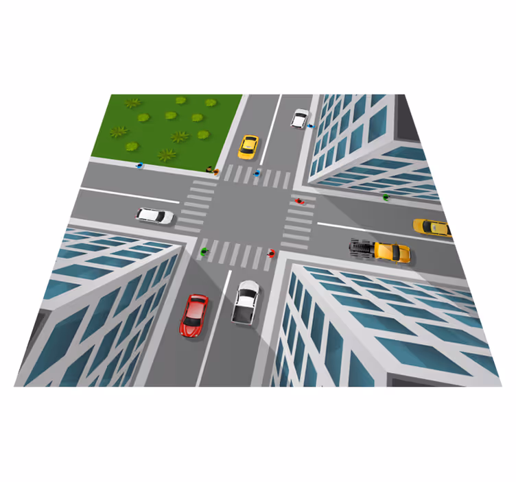 Alfombra carretera calle ciudad 3D - TenVinilo