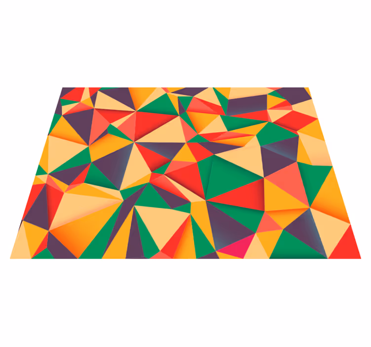 Alfombra vinílica moderna triangulos coloridos - TenVinilo