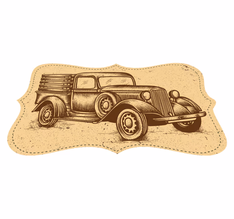 Alfombra vinílica camioneta vintage - TenVinilo