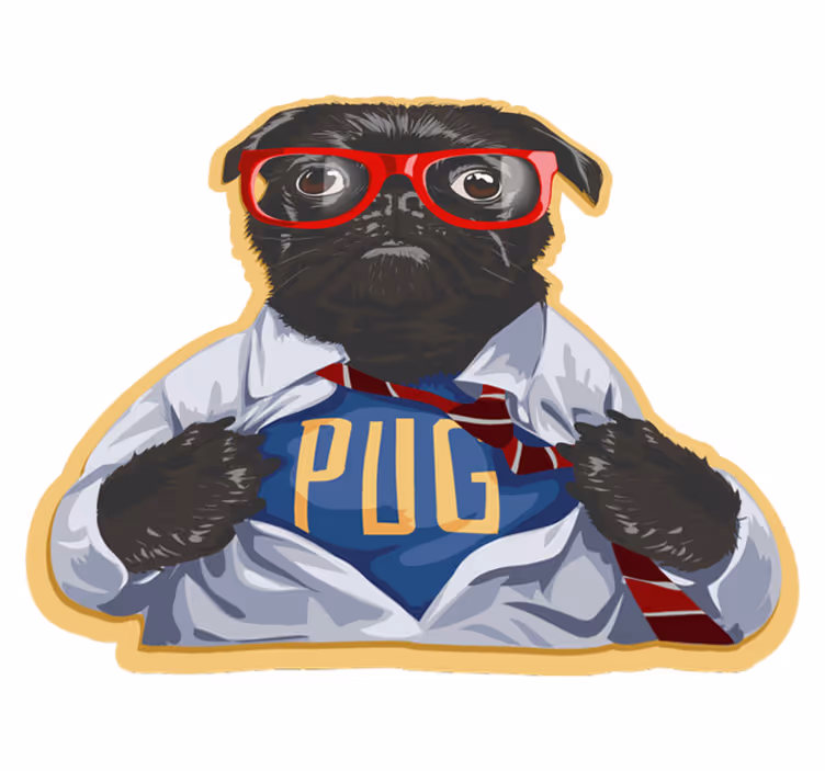 Alfombra vinílica perro retro con gafas - TenVinilo