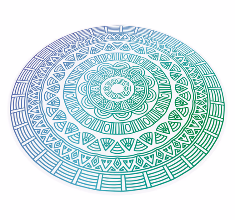 Alfombra vinílica mandala patrón circular mandala - TenVinilo