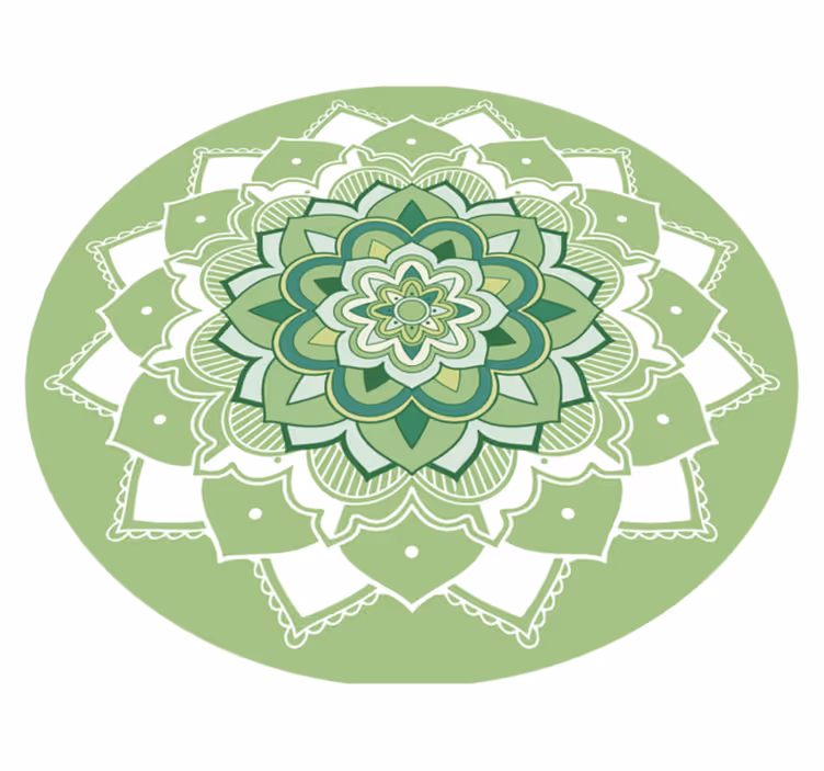 Alfombra vinílica mandala floral verde - TenVinilo