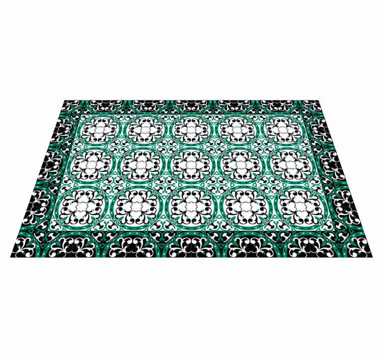 Alfombra vinílica hidráulica mosaico adornado - TenVinilo