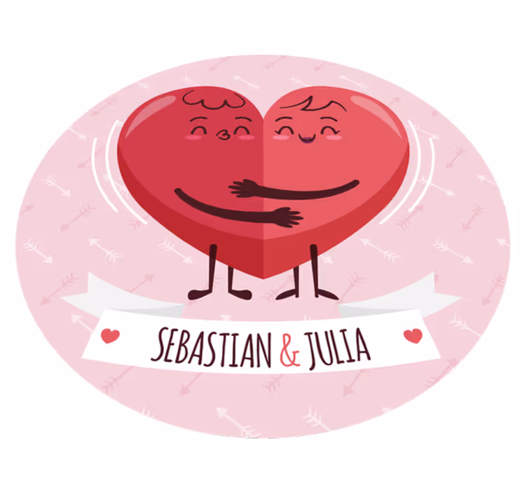 Alfombra vinílica personalizable ilustración de corazón - TenVinilo