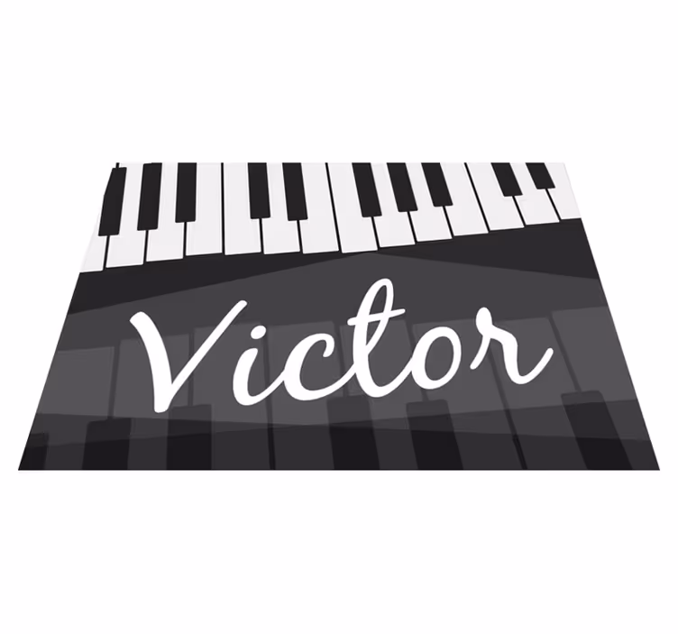 Alfombra vinílica teclas de piano con nombre - TenVinilo