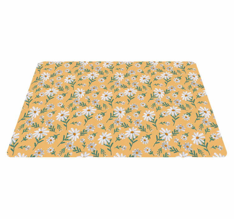 Alfombra vinílica flores patrón de margarita - TenVinilo