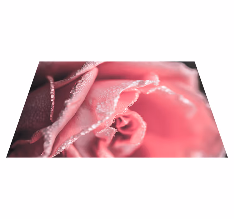 Alfombra vinílica de rosa para comedor - TenVinilo