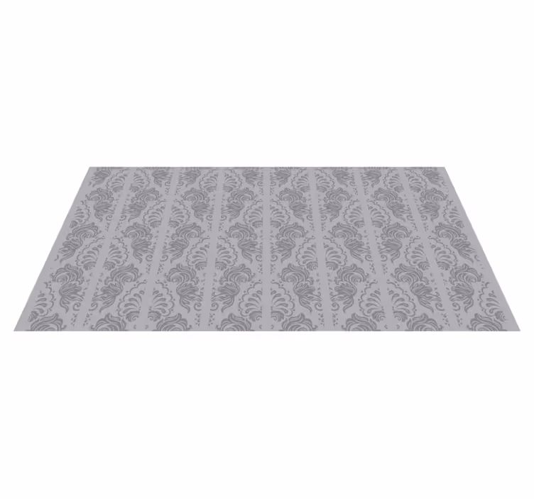 Alfombra vinílica vintage estilo barroco gris - TenVinilo