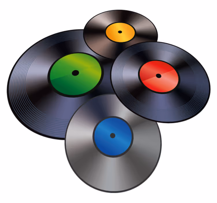 Alfombra vinílica vintage abstracto discos vinilo - TenVinilo