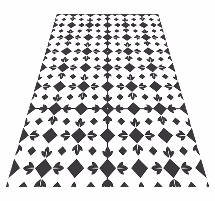 Alfombra vinílica comedor azulejos blancos y negros - TenVinilo