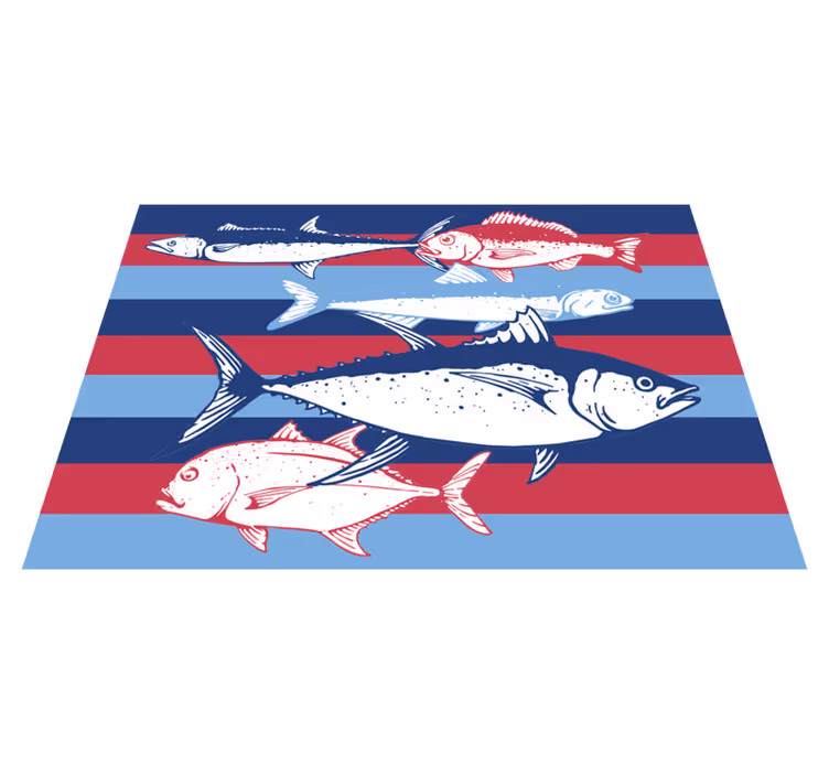 Alfombra vinilo animal peces dibujados  - TenVinilo