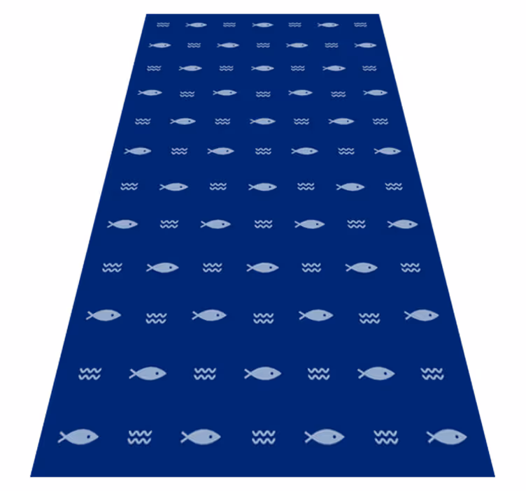 Alfombra vinílica baño con diseño de peces - TenVinilo