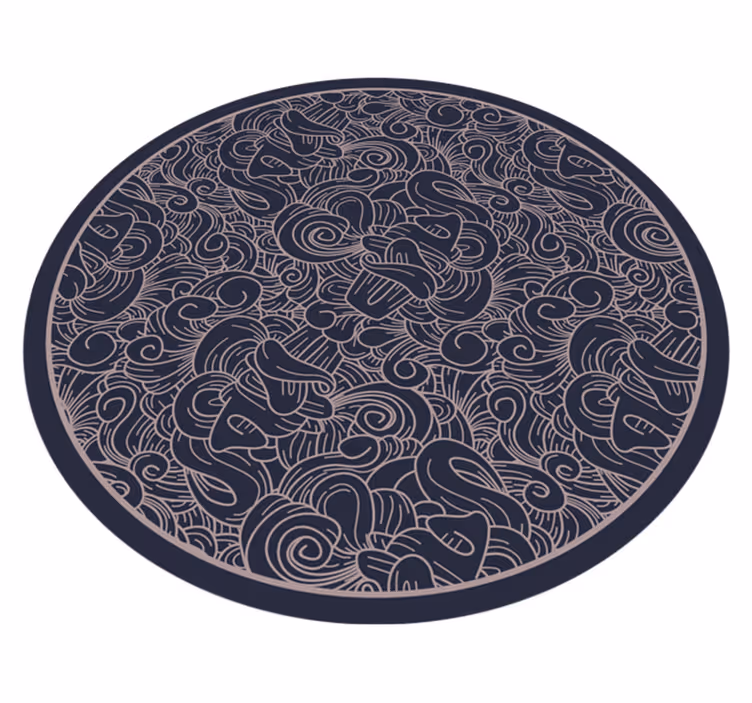 Alfombra vinilica redonda paisley abstracta - TenVinilo