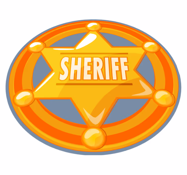 Alfombra vinilo infantil estrella sheriff con nombre - TenVinilo