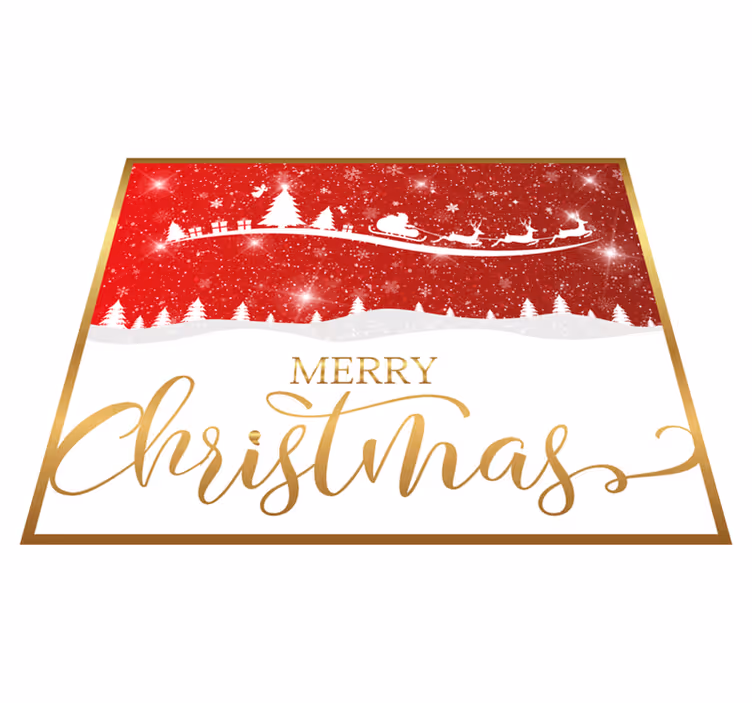 Alfombra vinílica roja feliz navidad - TenVinilo