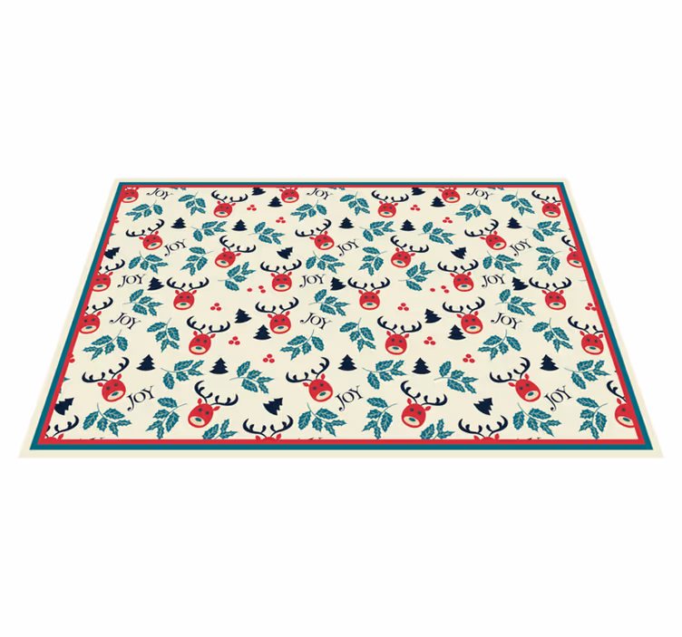Alfombra vinílica habitación navidad con renos - TenVinilo