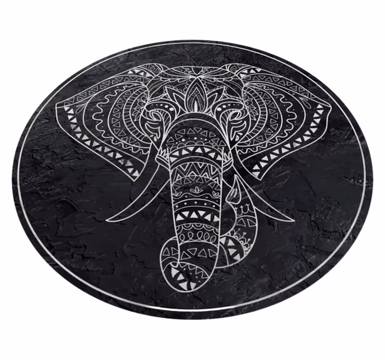 Alfombra vinílica mandala elefante mandala - TenVinilo