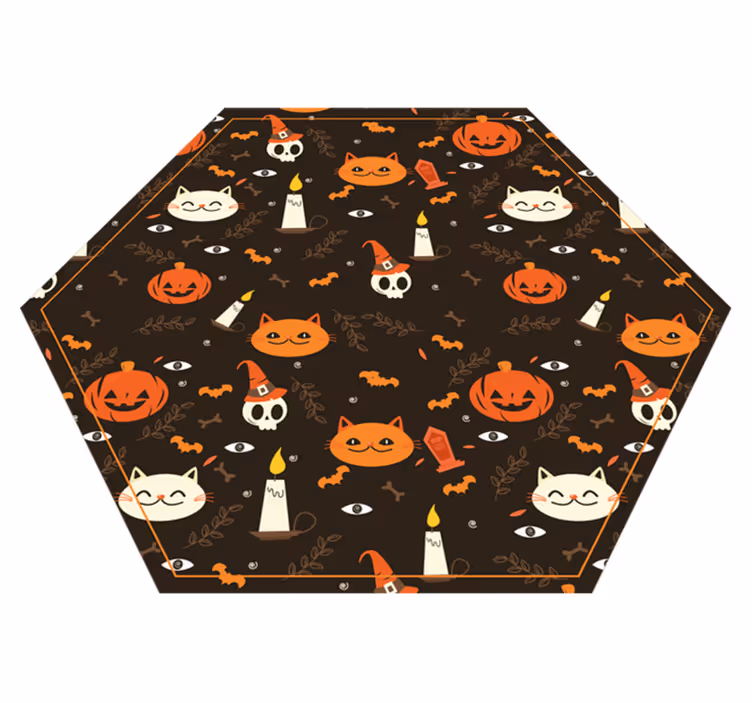 Aflombra vinílica hexagonal elementos halloween - TenVinilo