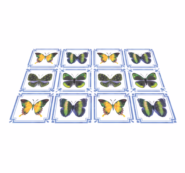 Alfombra vinílica animales patrón de mariposa - TenVinilo