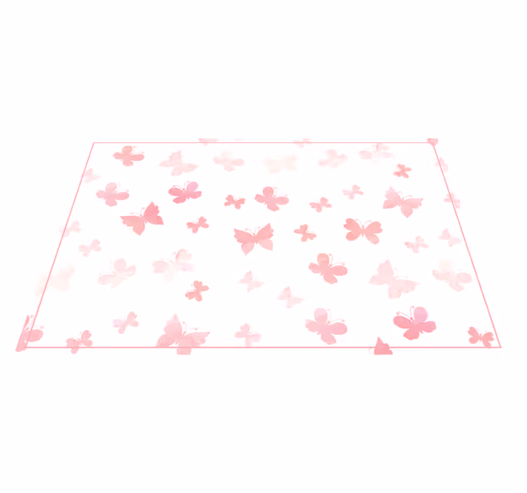 Alfombra vinilo infantil mariposas rosas  - TenVinilo