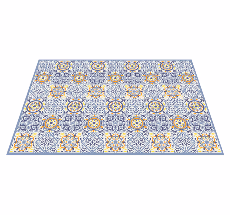 Alfombras vinílica hidráulica amarilla y gris - TenVinilo