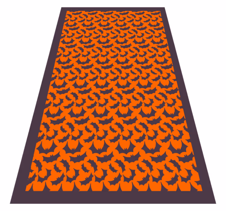 Alfombra vinílica naranja murciélagos voladores - TenVinilo