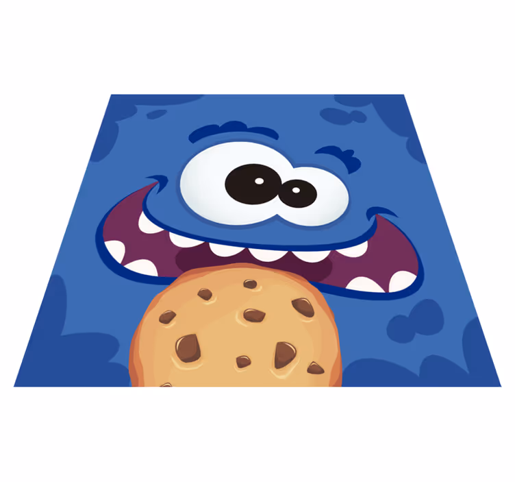 Alfombra de vinilo infantil Monstruo de las galletas - TenVinilo