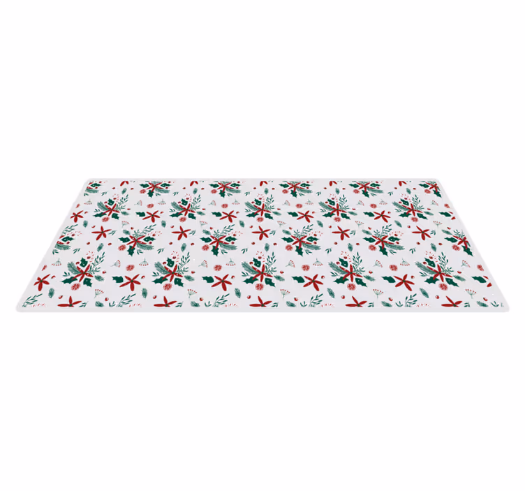 Alfombra vinílica navidad patrón de follaje de vacaciones - TenVinilo