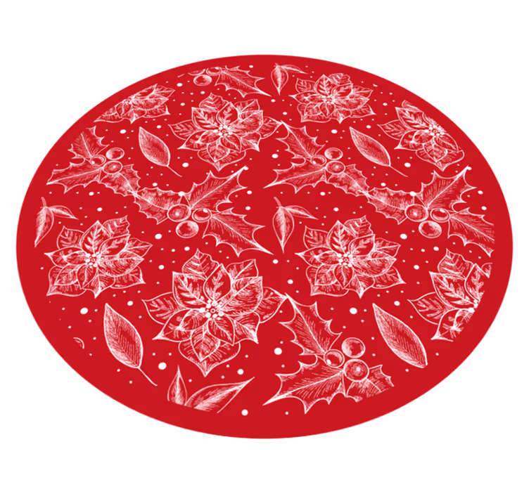 Alfombra vinílica navidad motivo de flor de pascua - TenVinilo