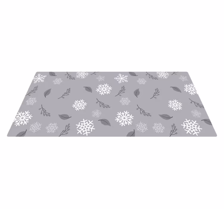 Alfombra vinilo cocina Fondo gris con copos de nieve - TenVinilo