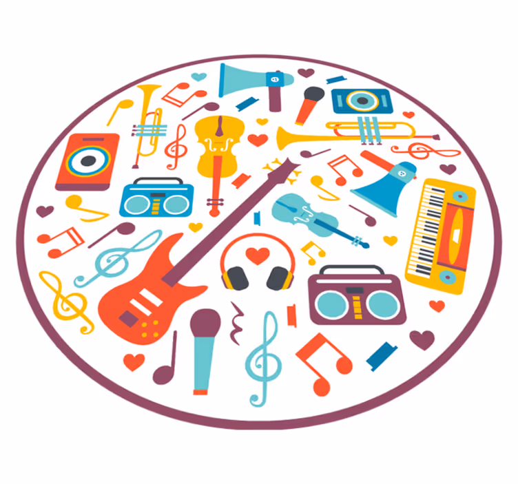 Alfombras vinílicas juvenils Instrumentos musicales - TenVinilo