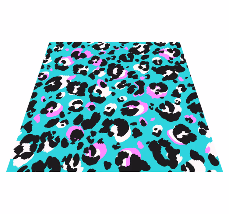 Alfombra vinílica animal print Estampado de leopardo neón - TenVinilo
