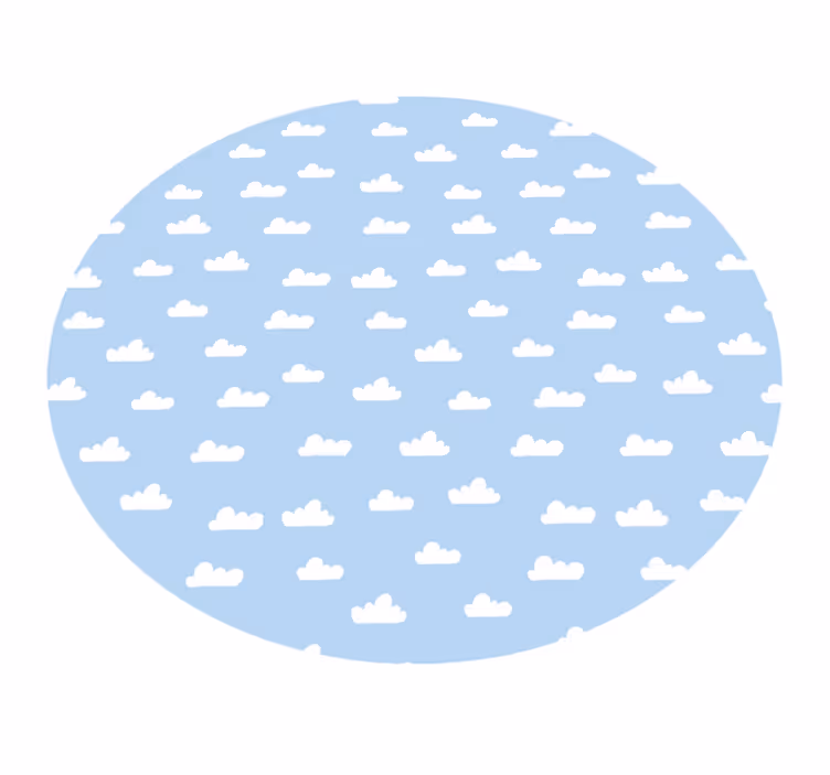 Alfombra vinílica infantil círculo de cielo nublado - TenVinilo
