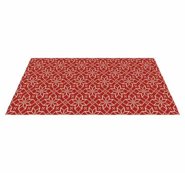 alfombra vinílica salón navidad copos rojos - TenVinilo