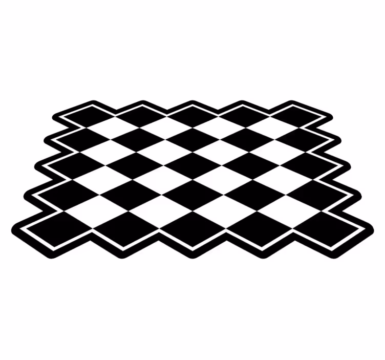 Alfombra vinílica geométrica patrón a cuadros - TenVinilo