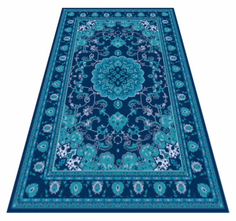 Alfombra vinílica mandala elegancia mandala verde azulado - TenVinilo