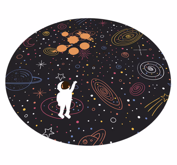 Alfombra vinílica estrellas astronauta y astros - TenVinilo