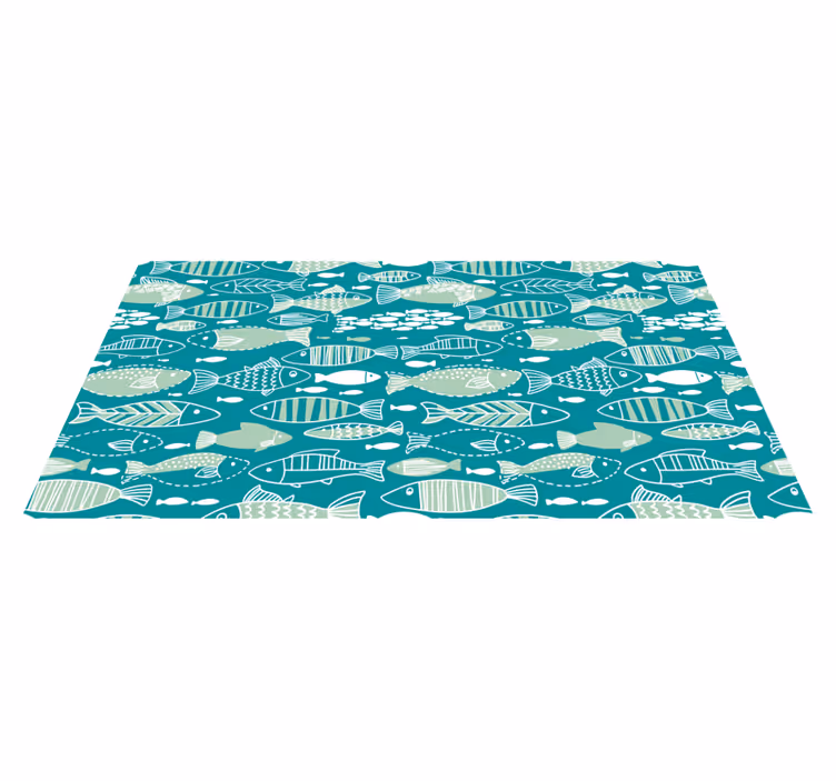 Alfombra vinílica animales patrón acuático - TenVinilo