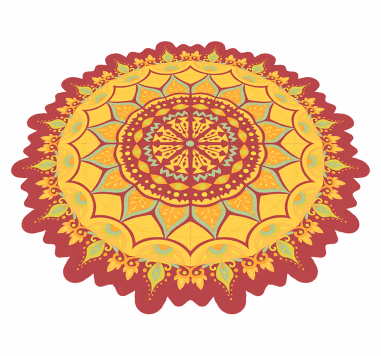 Alfombra vinílica mandala arte del piso mandala - TenVinilo