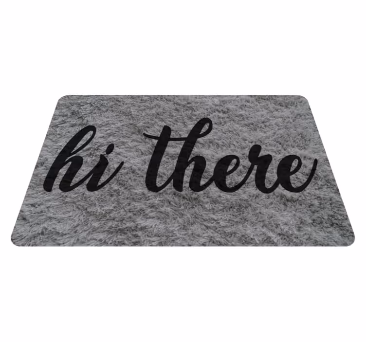 Alfombra vinílica frase hola decoración - TenVinilo