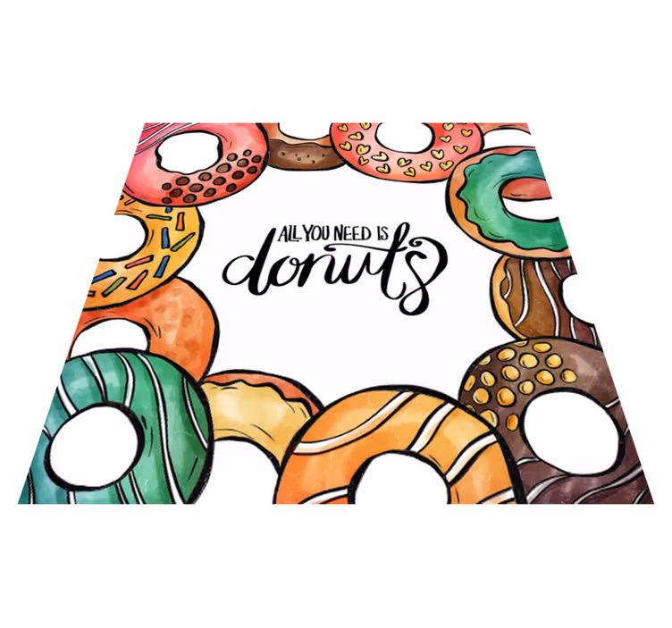 Alfombra vinílica all you need is donuts - TenVinilo