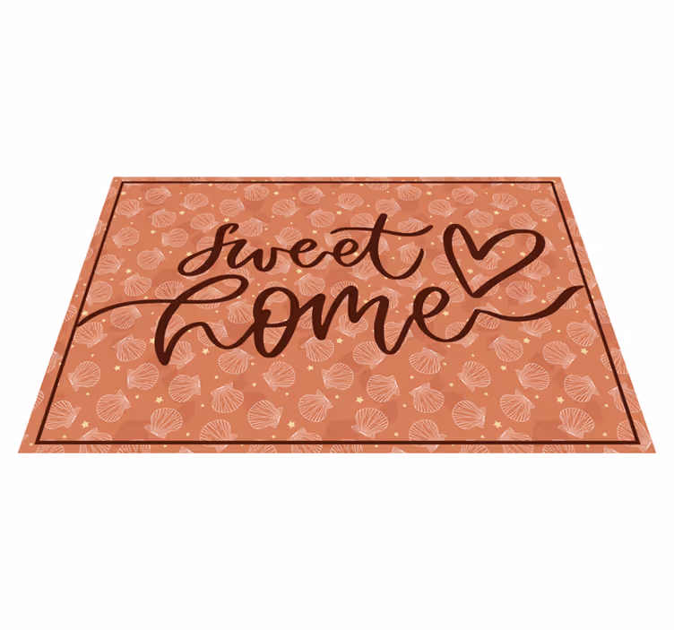Alfombra vinílica frase dulce hogar corazón - TenVinilo