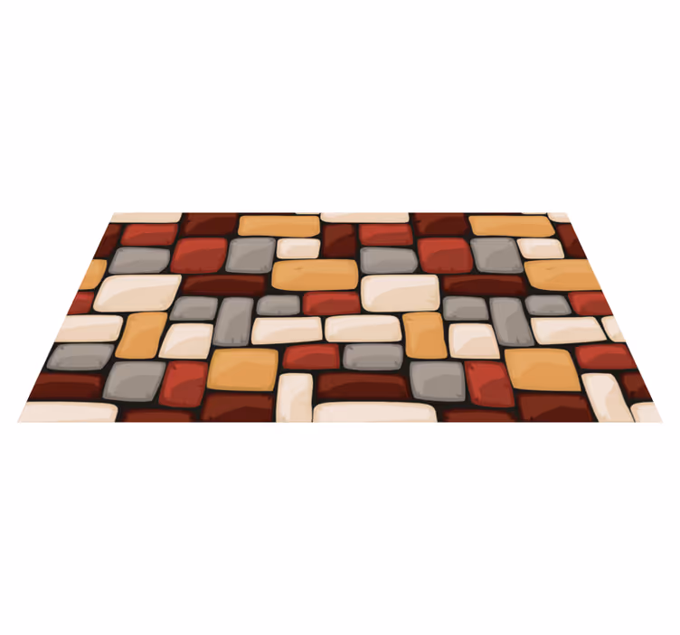 Alfombra vinílica imitación mezcla de textura de mosaico - TenVinilo