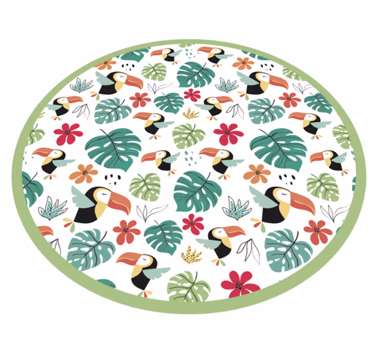Alfombra vinílica animales motivo de tucán tropical - TenVinilo