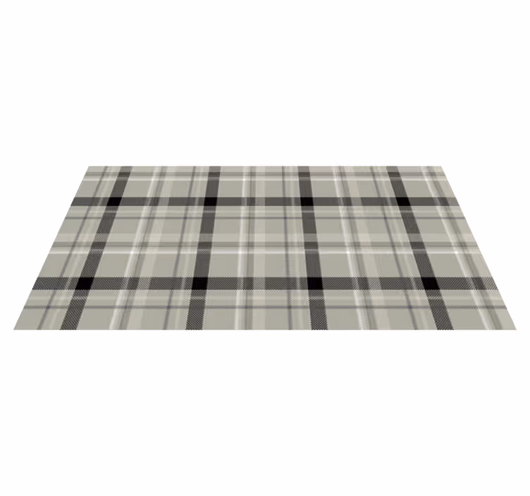 Alfombras vinilo hidráulica tartán blanco y negro - TenVinilo