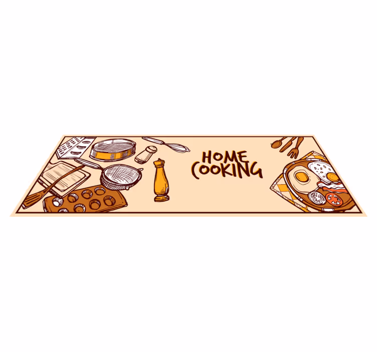Alfombra vinilp cocina frase cocina casera - TenVinilo