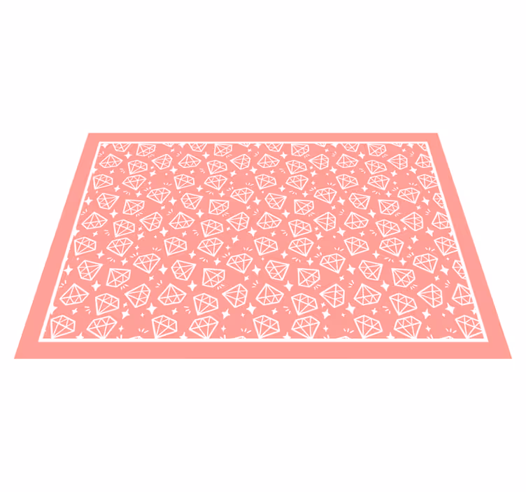 Alfombra vinílica imitación patrón de diamantes geométricos - TenVinilo