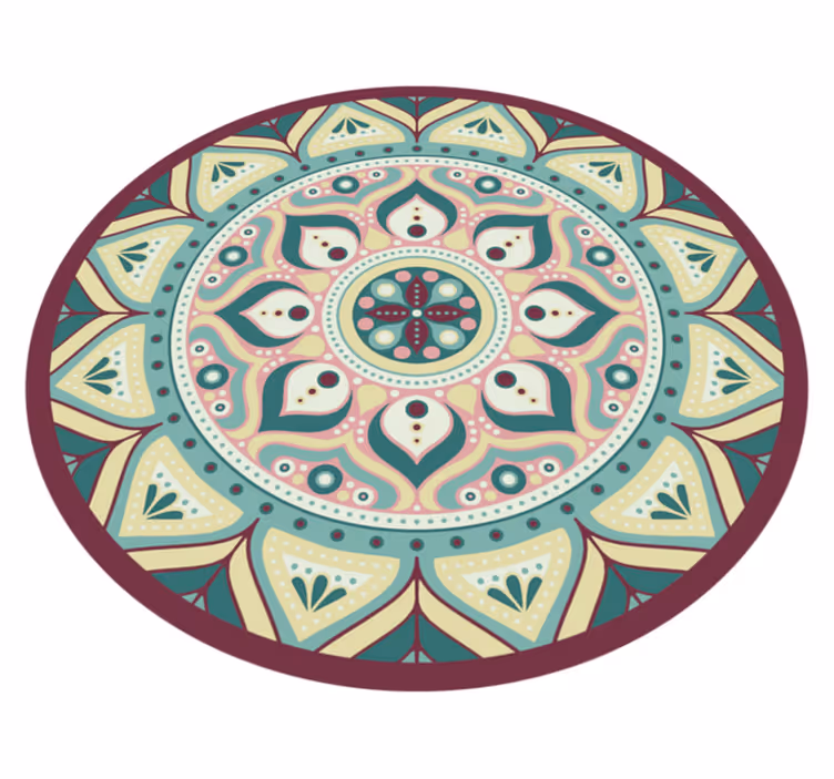 Alfombra vinílica mandala diseño circular mandala - TenVinilo